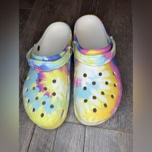 Tie dye Crocs